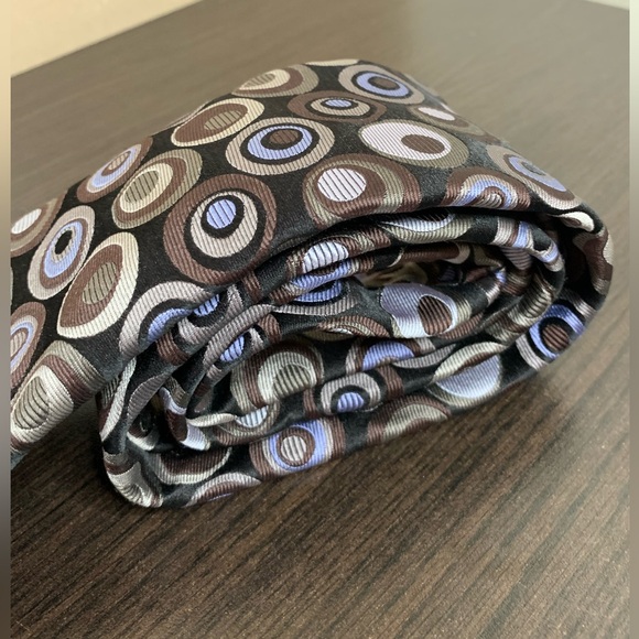 TED BAKER London Men's Tie Mod Retro Geometric Textured 100% Silk Made in USA - Picture 3 of 7